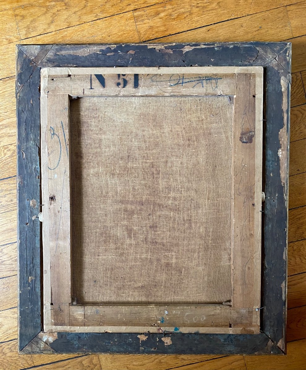 “ Scène De Cirque”. Huile Sur Toile Encadrée XIXème. -photo-4