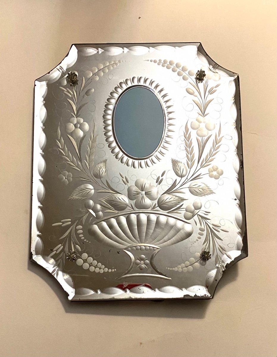 19th Century Mirror Frame. Venetian Style. Floral Decor.