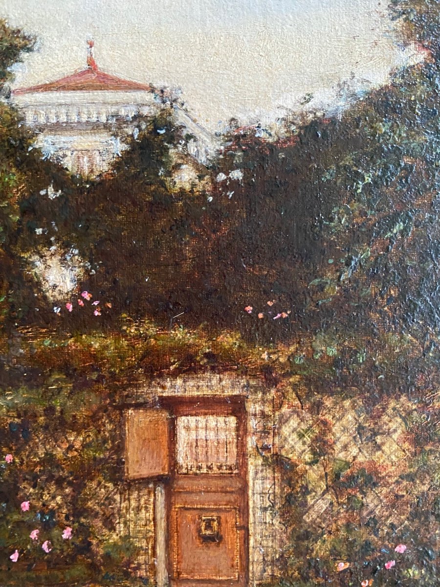 “ House With Green Shutters”. A. Leclerc. La Varenne. 1919. Oil On Canvas Board.-photo-1