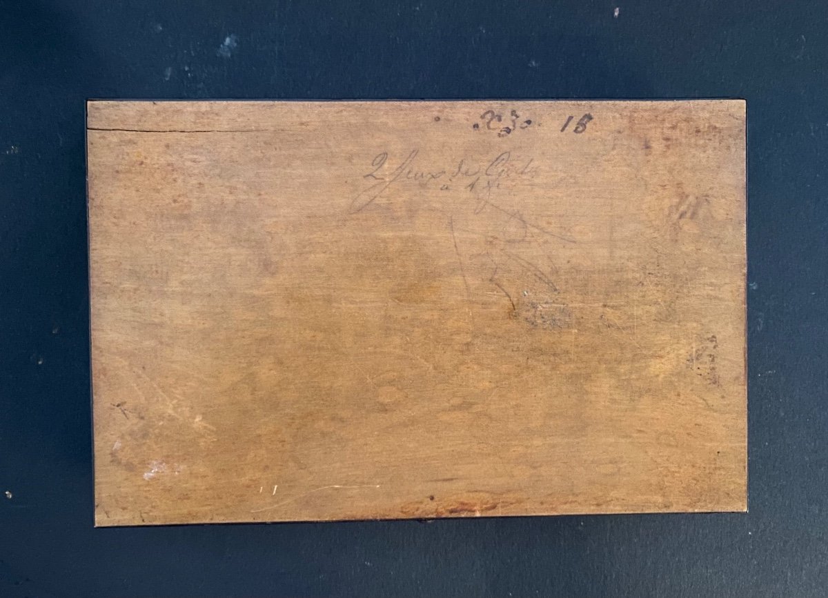 The Card Game Box. L’ecarté.  Circa 1820. Rosewood And Golden Brass. -photo-2