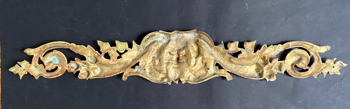 Large 19th Century Decorative Bronze. Faun Head, Cornucopia And Ivy. -photo-1