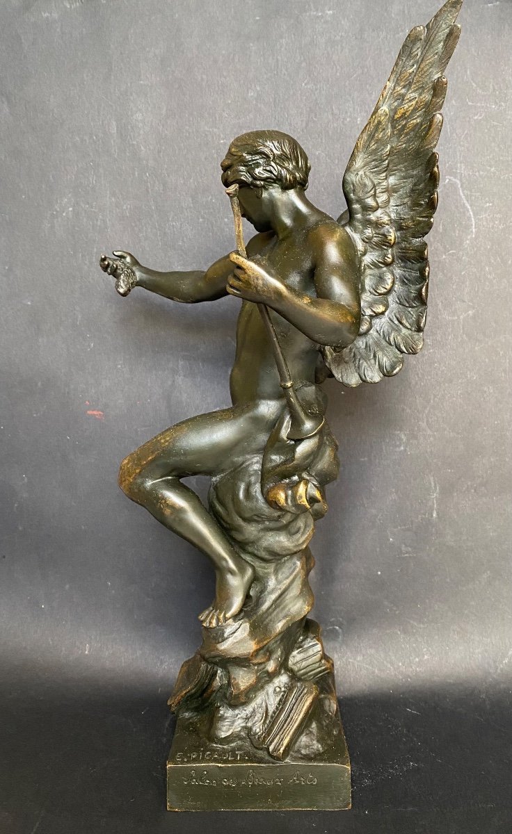Emile Louis Picault. “the Sower Of Ideas”. 19th Century Bronze Sculpture.-photo-2
