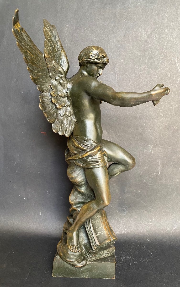 Emile Louis Picault. “the Sower Of Ideas”. 19th Century Bronze Sculpture.-photo-4