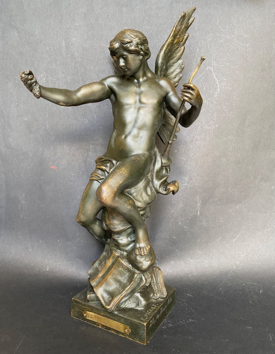 Emile Louis Picault. “the Sower Of Ideas”. 19th Century Bronze Sculpture.