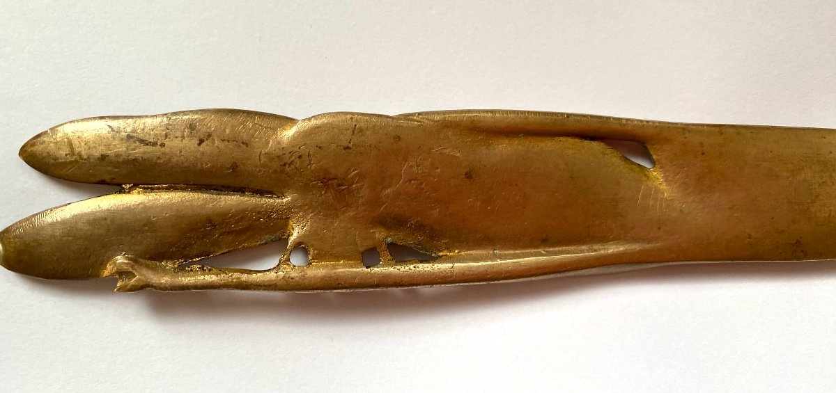Coupe-papier En Bronze Art Nouveau. Libellules. -photo-3