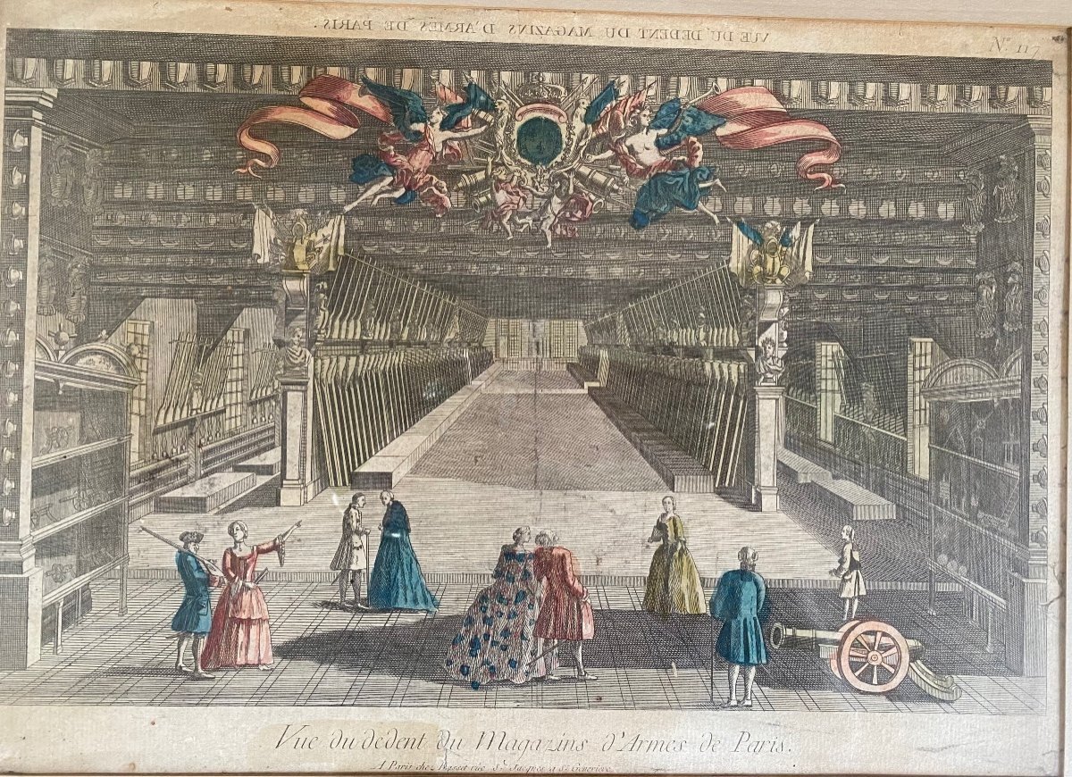 “view From The Interior Of The Paris Arms Stores”. 18th Century Optical View. -photo-2
