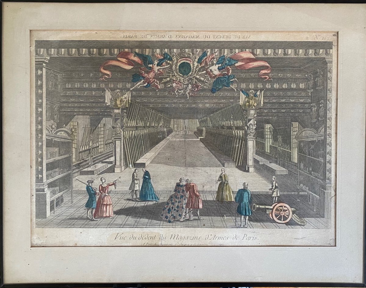 “view From The Interior Of The Paris Arms Stores”. 18th Century Optical View. 
