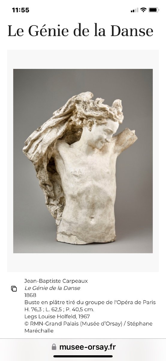 According To Jean-baptiste Carpeaux. Bust Of The Dancing Genius. Bronze. Louvre Museum Edition.-photo-4
