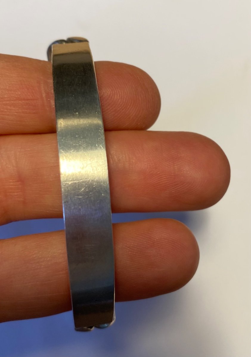 Curb Bracelet/ Men's Belt. Solid Silver. 20th Century. -photo-5