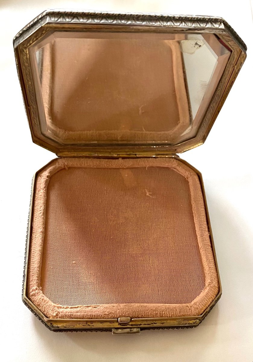 Poudrier XIXème En écaille Blonde Et Argent.  -photo-3