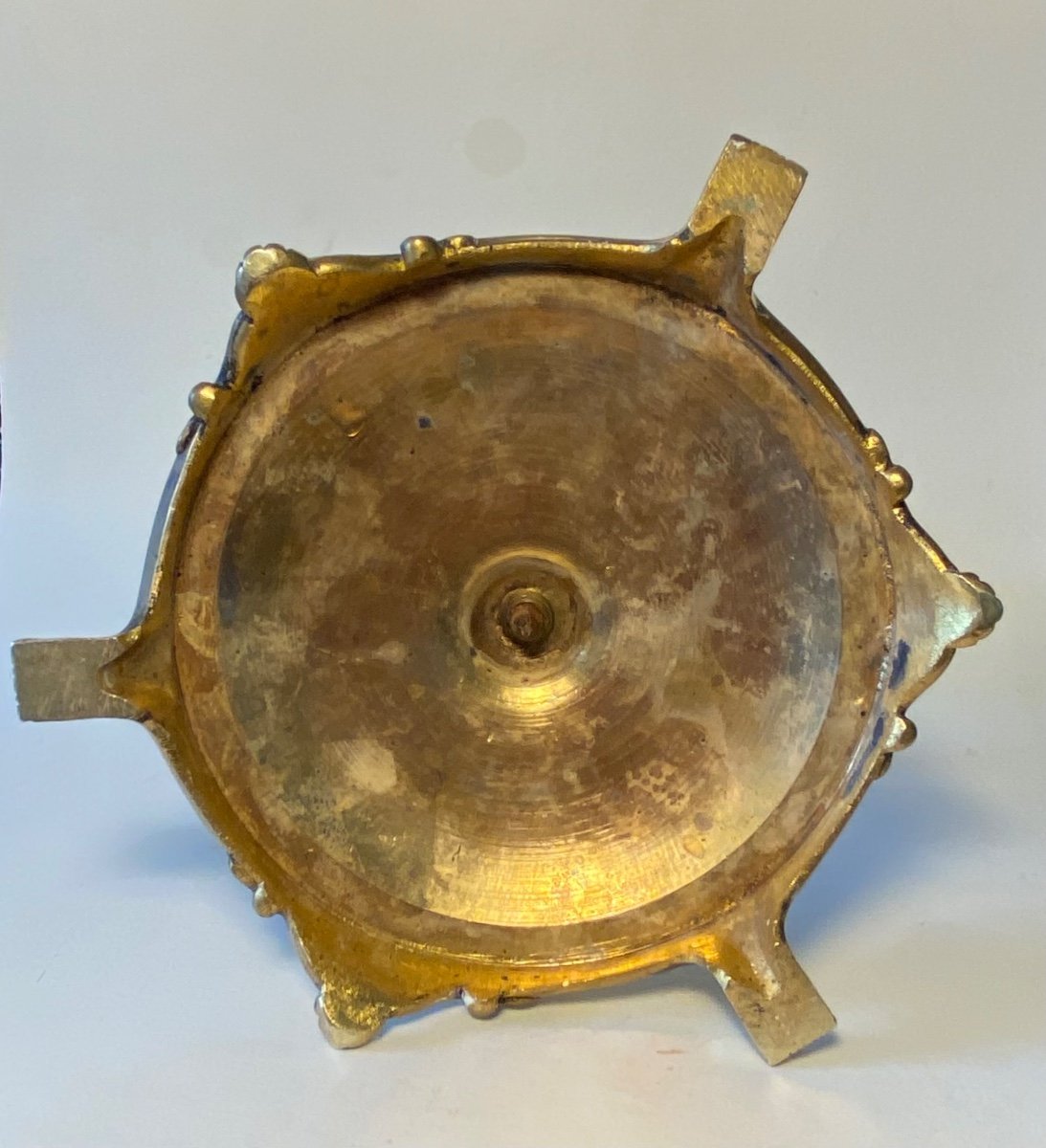 Ferdinand Barbedienne. Candlestick Watch Holder In Bronze With Two Patinas. France 19th Century. -photo-2