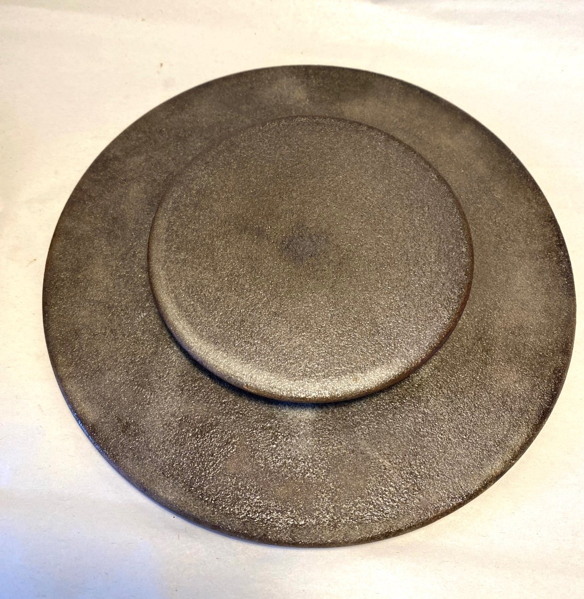 Alexander Kostanda. Enameled Ceramic Box. Incised Geometric Decor. Vallauris 60s-photo-1