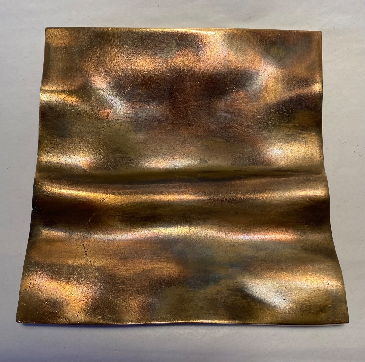 Bronze Pocket Tray. Trompe-l'oeil. France 1970s. -photo-4