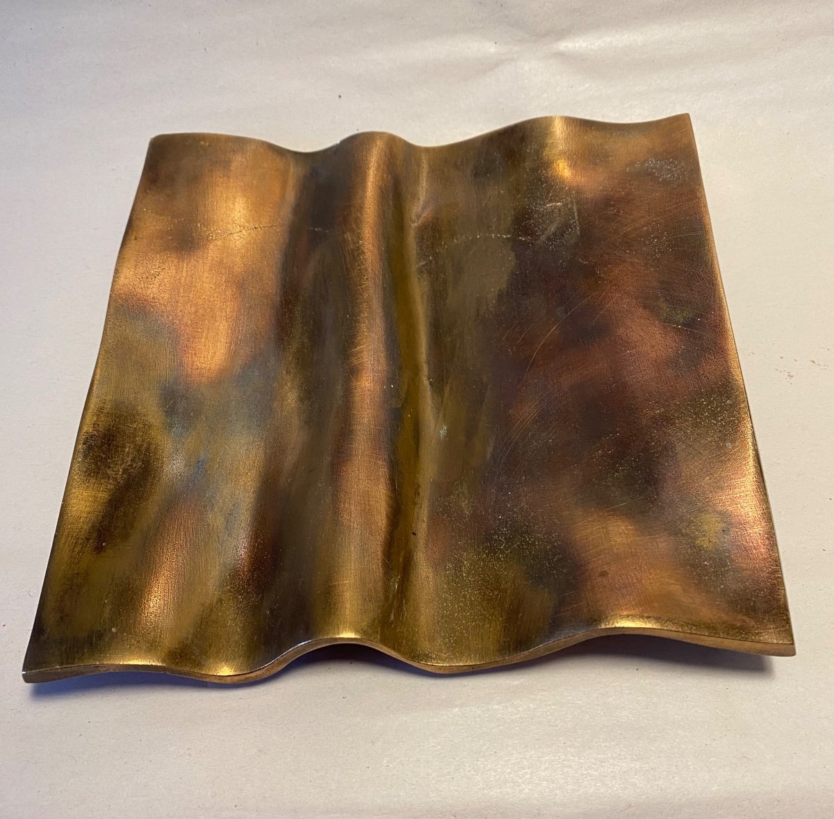 Bronze Pocket Tray. Trompe-l'oeil. France 1970s. 