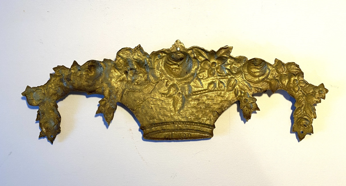 19th Century Decorative Bronze. Flower Basket. -photo-3