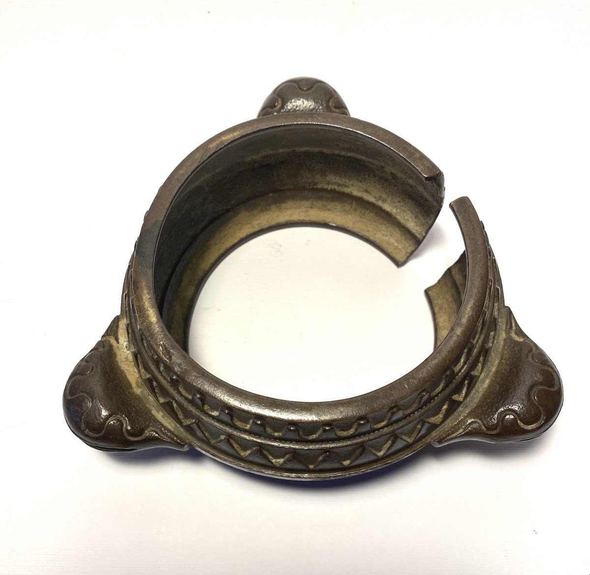 Open Bracelet With Three Bronze Bells. Ebrié Ethnic Group (ivory Coast). Mid-20th Century. -photo-4