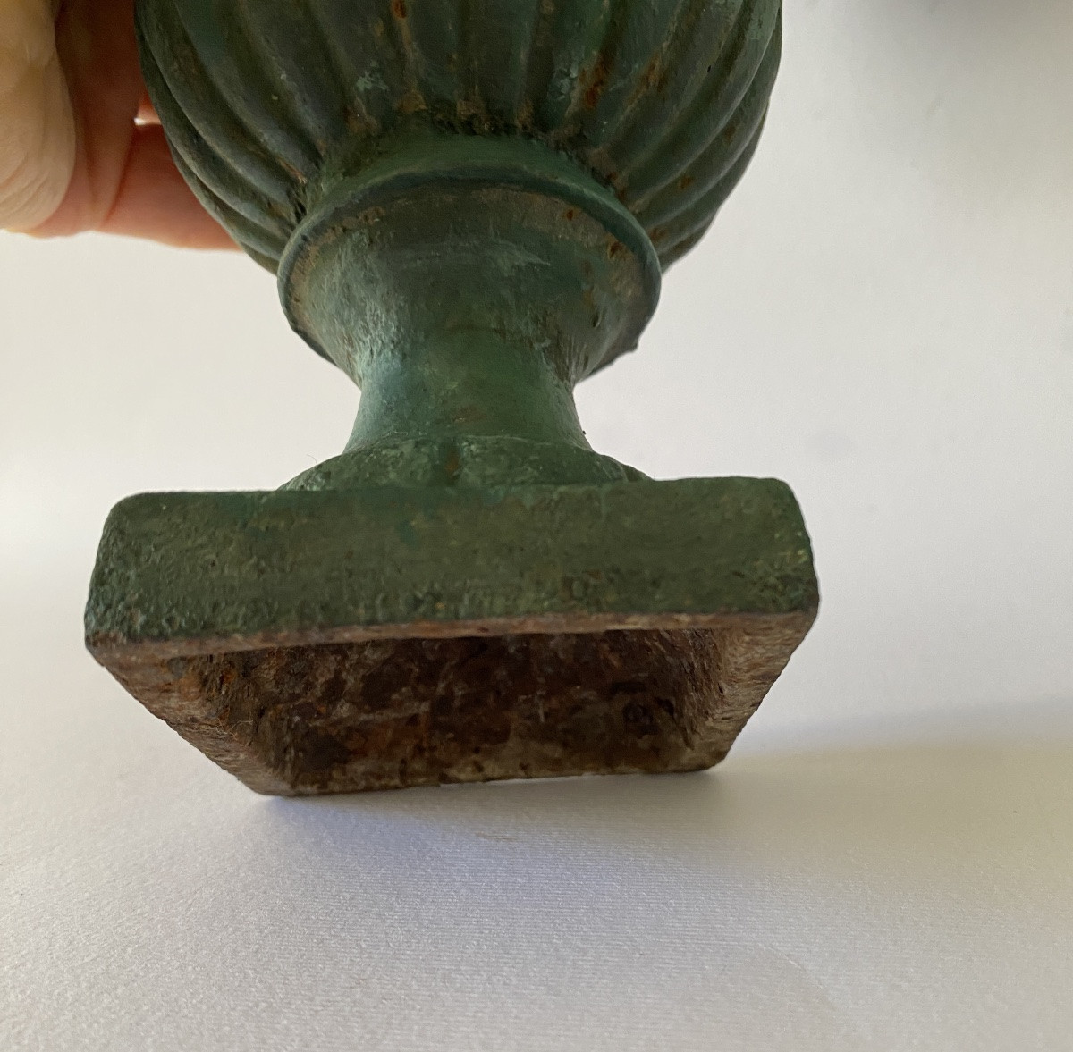 Flower Vase. Cast Iron And Painted Metalwork. Early 20th Century. -photo-5