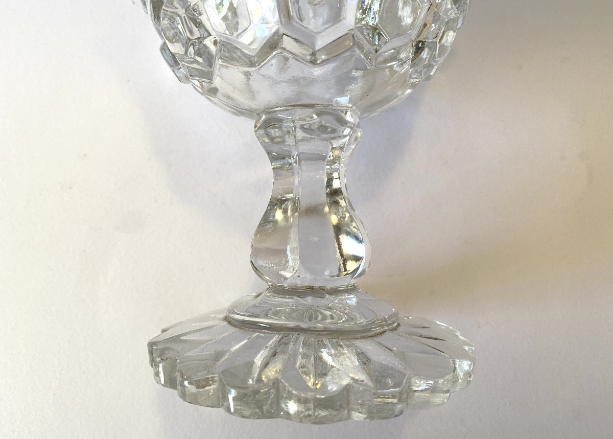 Coupe En Cristal Moulé. Baccarat / Le Creusot XIXème. -photo-3