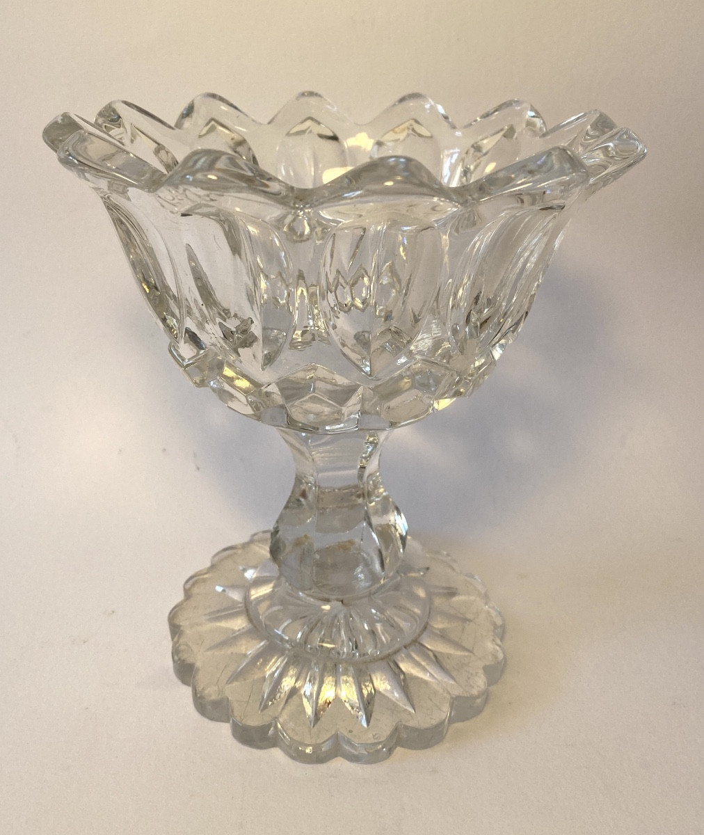 Coupe En Cristal Moulé. Baccarat / Le Creusot XIXème. 