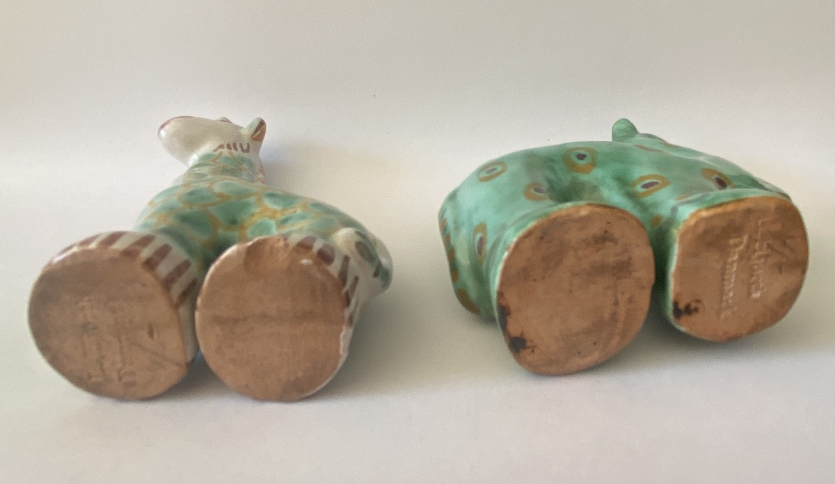 Giraffe And Camel. Ceramics By Gertrude Kudielka For Lauritz Hjorth In Bornholm, Denmark-photo-2