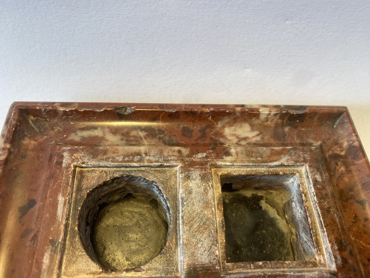 19th Marble Inkwell. Grand Tour Souvenir. -photo-2
