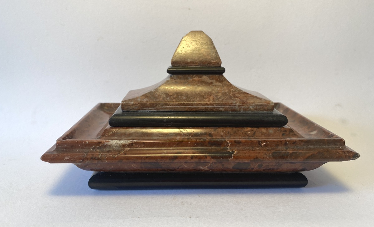 19th Marble Inkwell. Grand Tour Souvenir. 