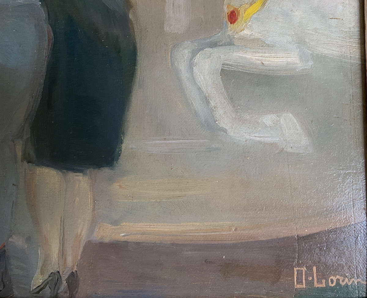 “on Permission. The Merry-go-round” . O. Lorin. Early 20th. French Framed Oil On Cardboard. -photo-4
