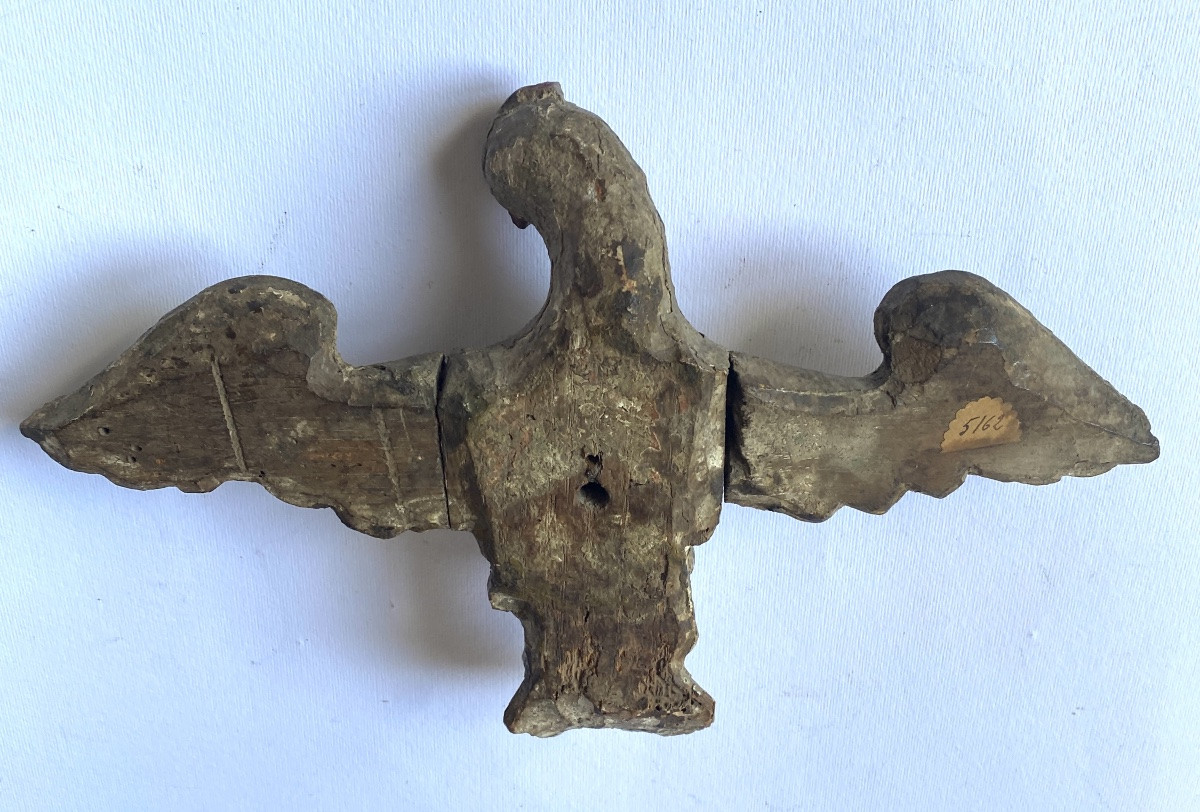 Saint-Esprit. Colombe en bois sculpté et peint  XVIIIème. Art religieux. -photo-1