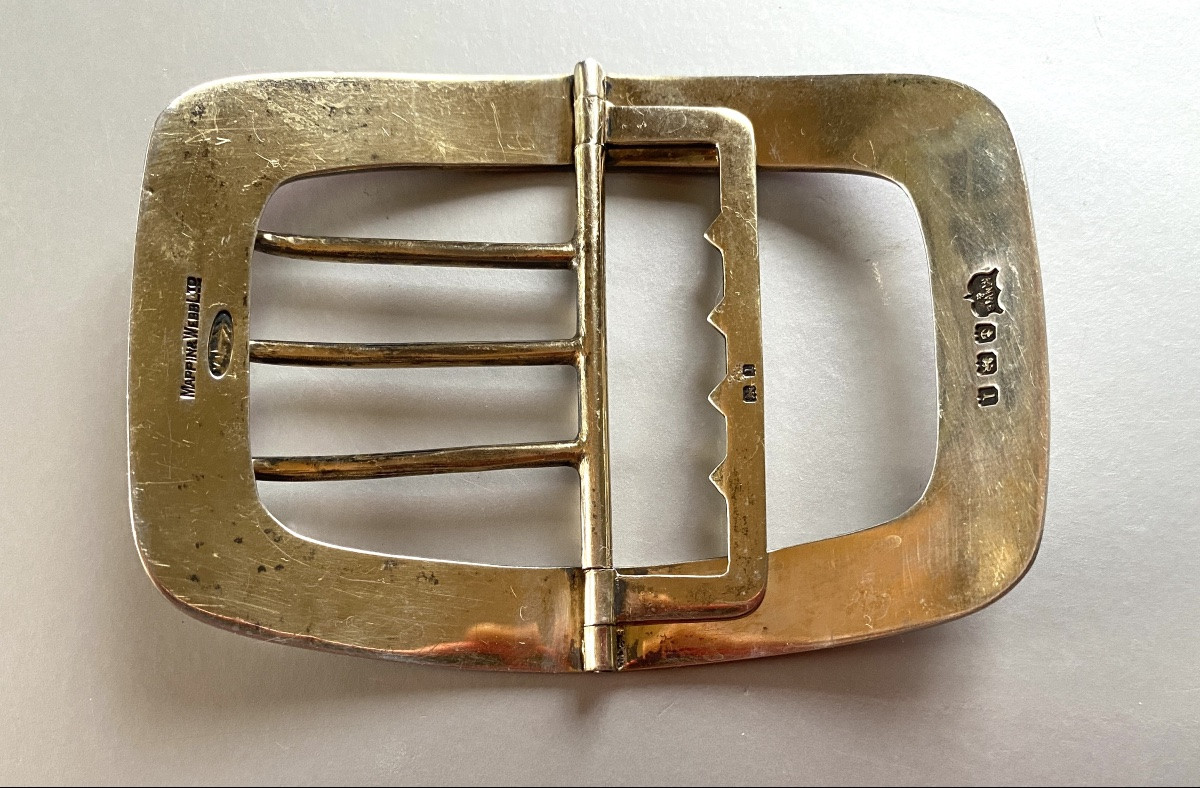 Mappin & Webb. Silver-gilt And Pink Enamel Belt Buckle. Early 20th Century. -photo-2