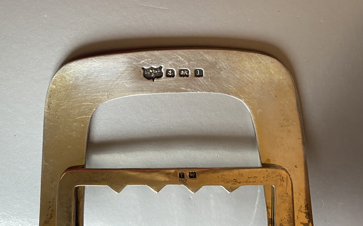 Mappin & Webb. Silver-gilt And Pink Enamel Belt Buckle. Early 20th Century. -photo-2