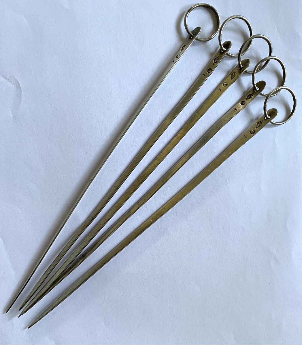 Ensemble de huit hatelets en argent début XIXème. -photo-2
