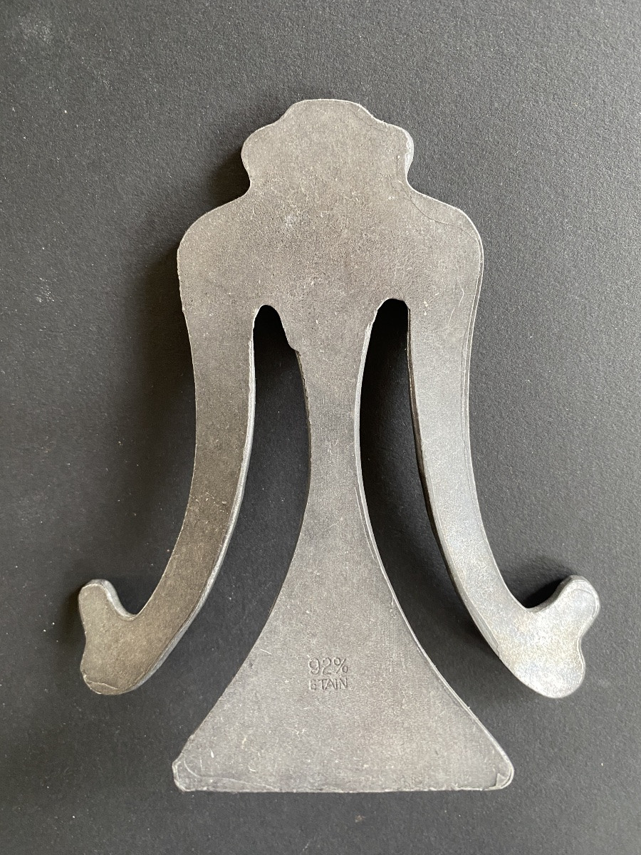 Pair Of Pewter Table Easels. Art Nouveau. Floral Decoration. France, Early 20th Century. -photo-2