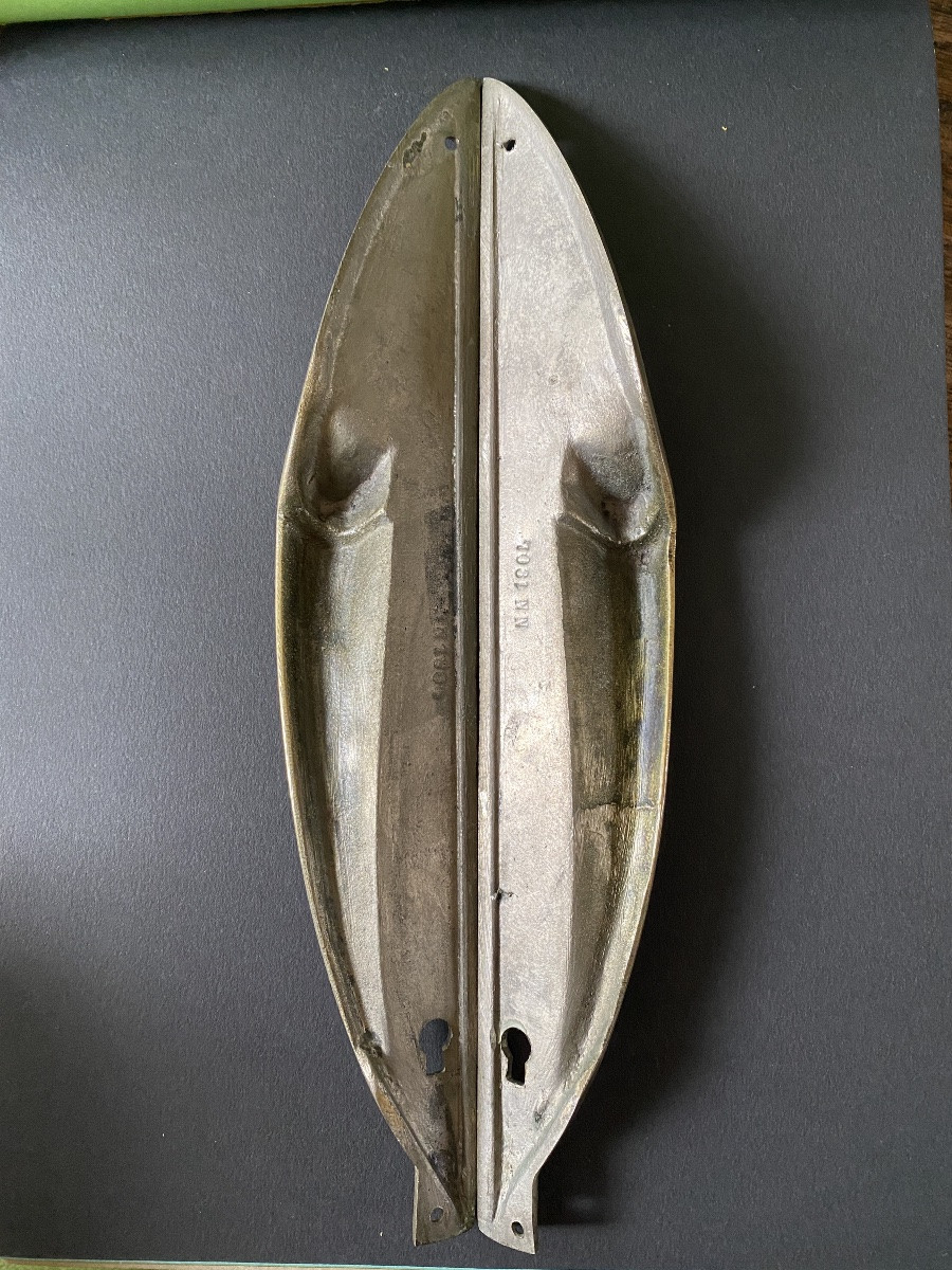 Art Deco Bronze Lock Plates. -photo-2