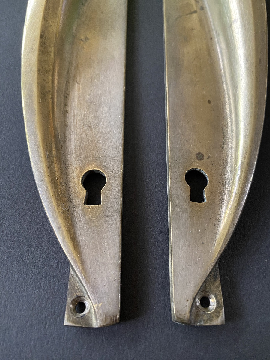 Art Deco Bronze Lock Plates. -photo-1
