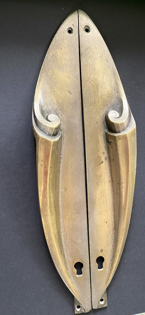 Art Deco Bronze Lock Plates. -photo-2