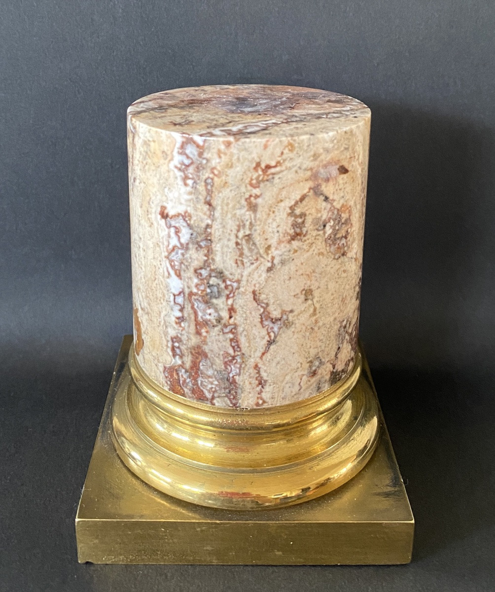 19th Century Marble And Brass Base. -photo-3