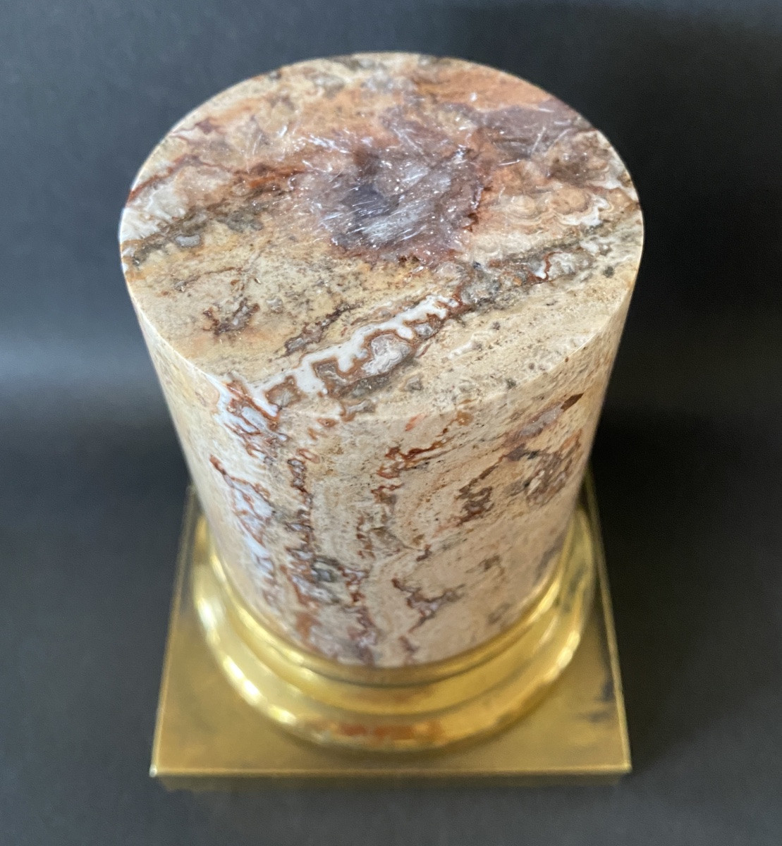 19th Century Marble And Brass Base. -photo-4
