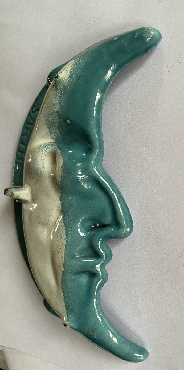 Advertising Ashtray / Pocket Emptier. Half Moon In Enameled Cast Iron. Sablé Foundry (sarthe).-photo-4
