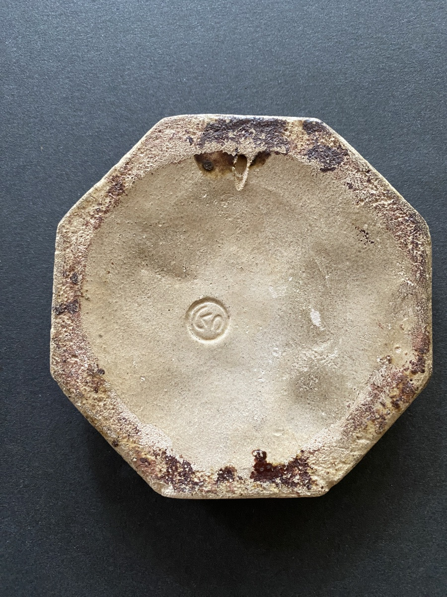 G. Gaucher.  « La tête de St Jean-Baptiste ». Deux médaillons  début XXème. Bronze et céramique-photo-2