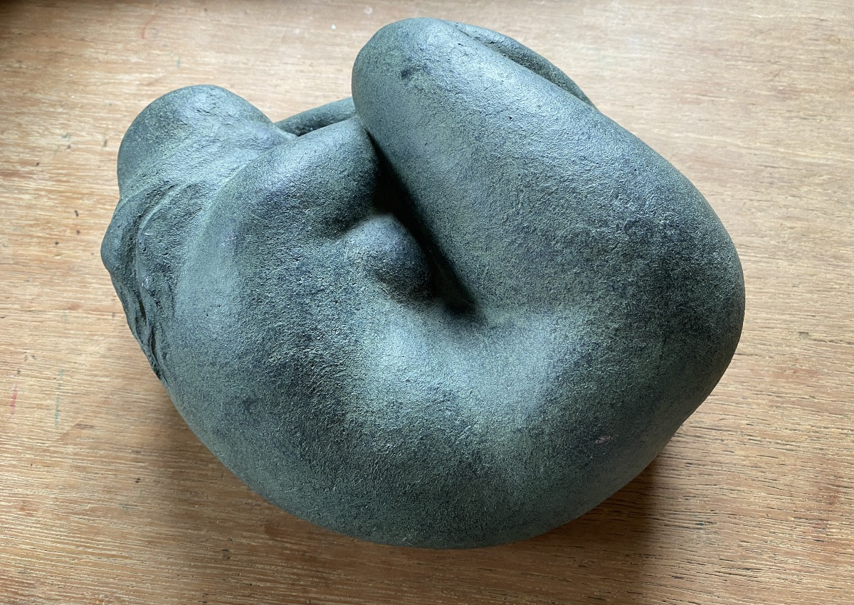 Edmond Gintoli. Sleeping Female Nude. Terracotta With Green Patina. 20th Century.-photo-4