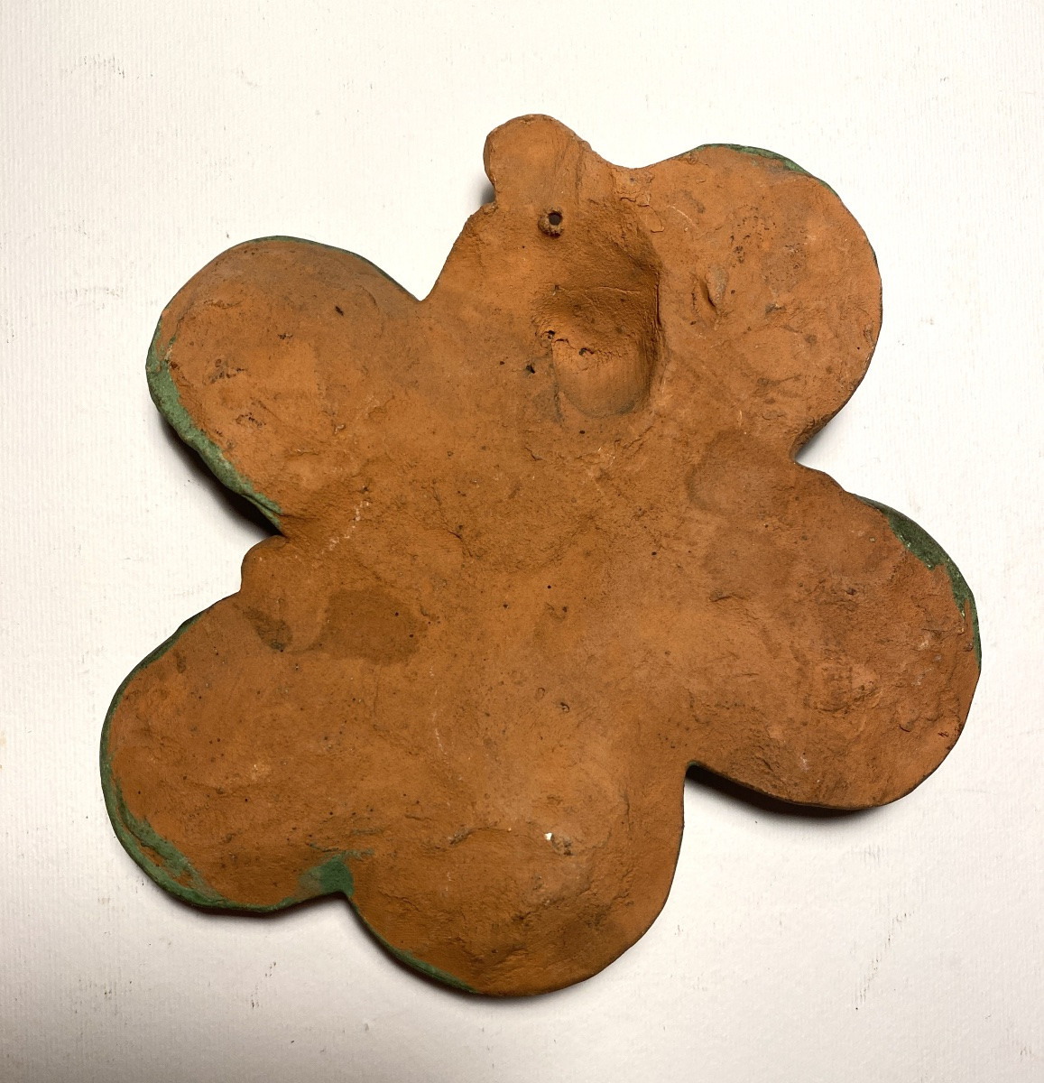 “ I Bring Good Luck.” Art Nouveau Terracotta Pincushion. Four-leaf Clover. -photo-4