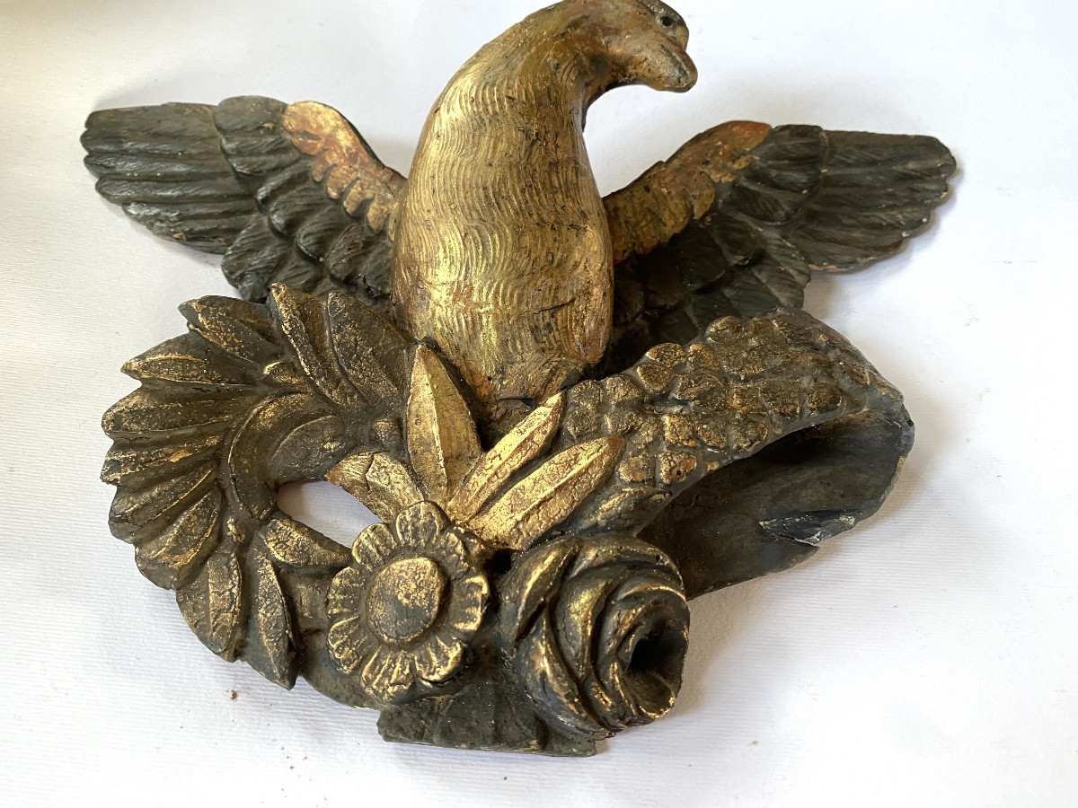 Saint esprit XVIIIème en bois sculpté, peint et doré. -photo-4