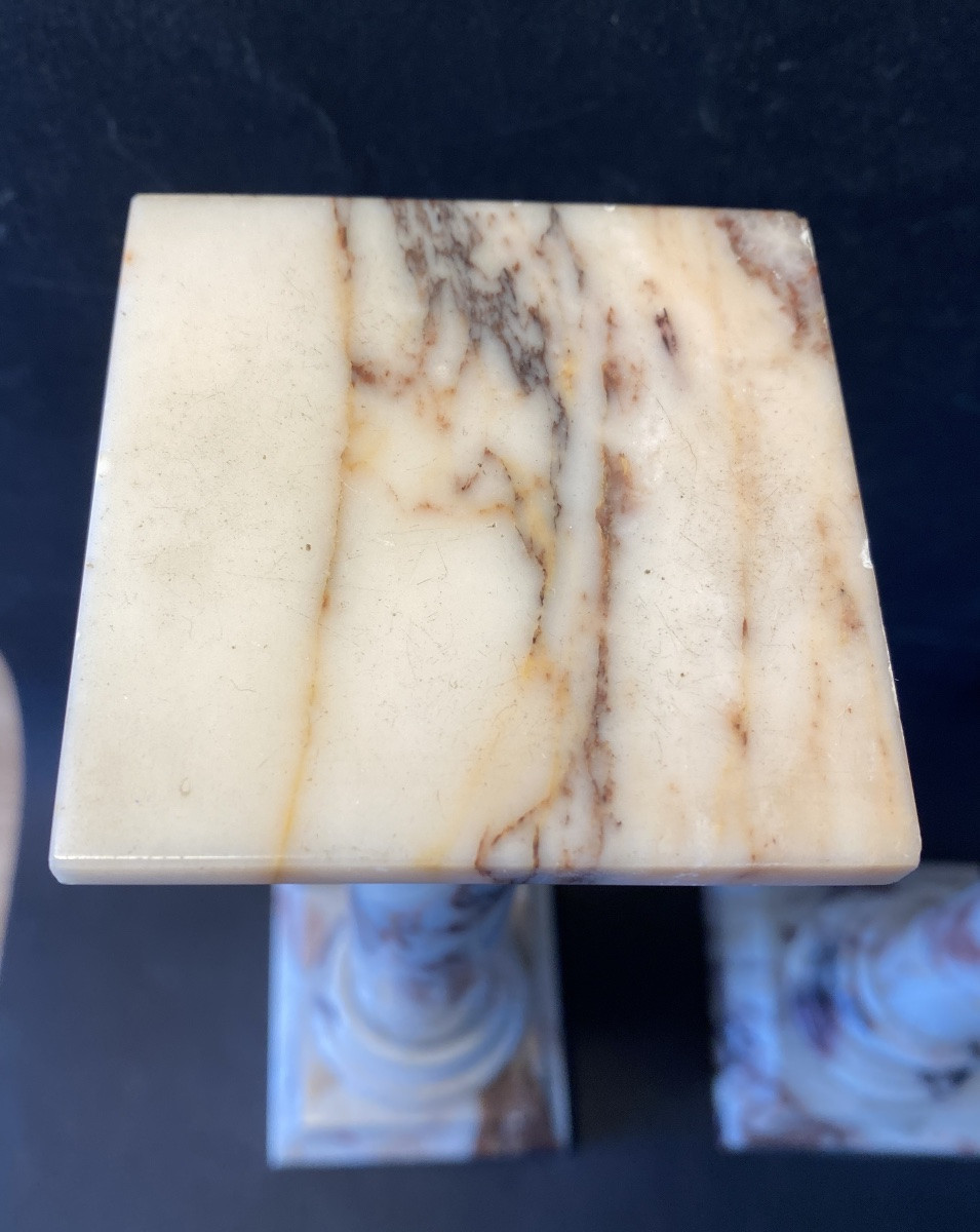 Paire de colonnes en marbre XIXème. Grand Tour. -photo-3