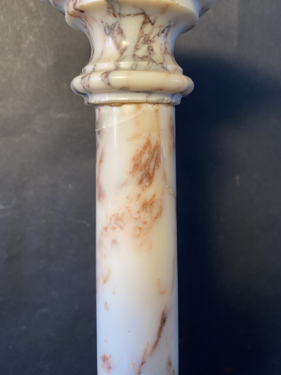 Paire de colonnes en marbre XIXème. Grand Tour. -photo-1