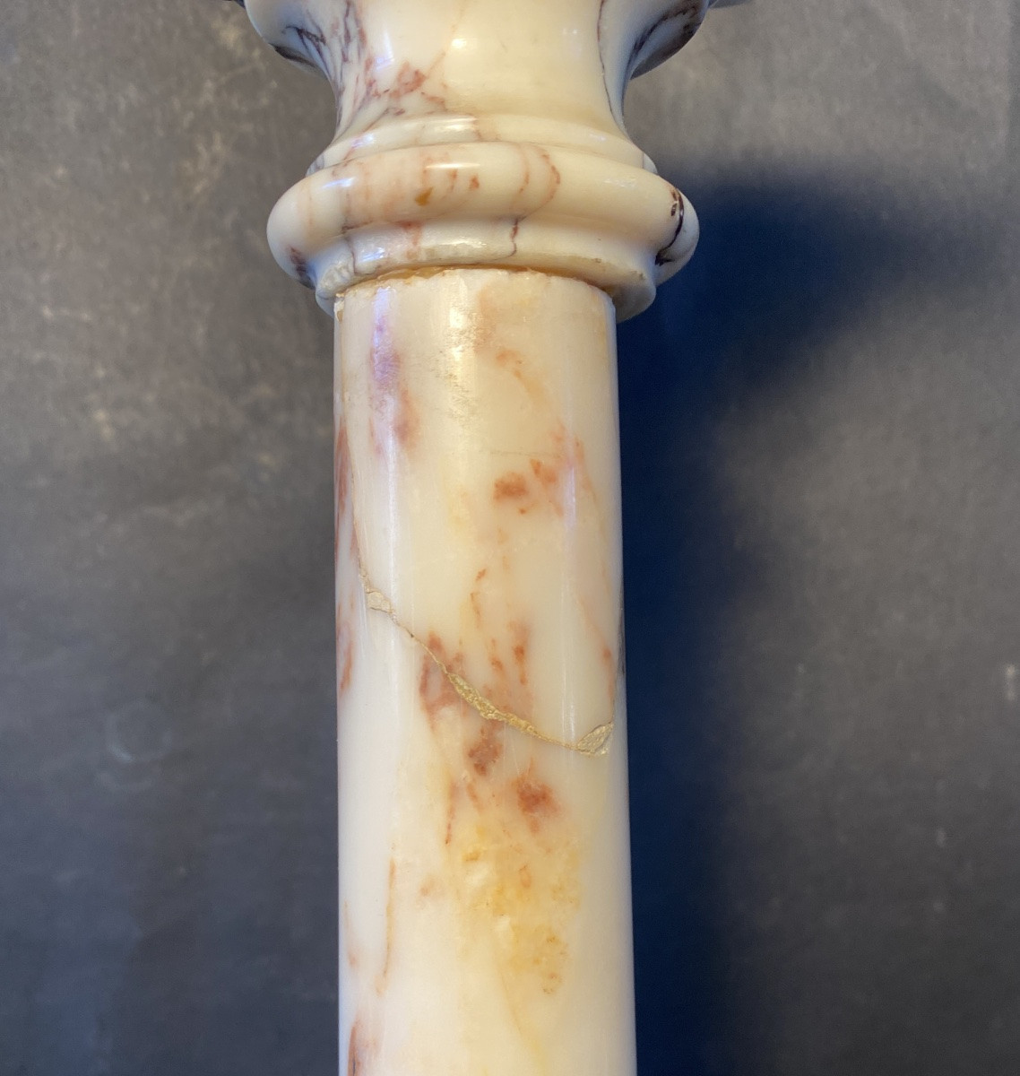 Paire de colonnes en marbre XIXème. Grand Tour. -photo-2