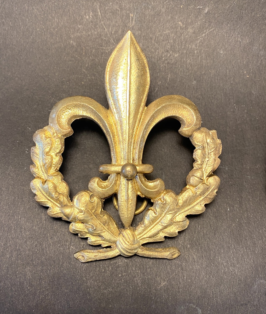 19th Ornamental Bronzes. Fleur-de-lis And Oak Branches.-photo-2