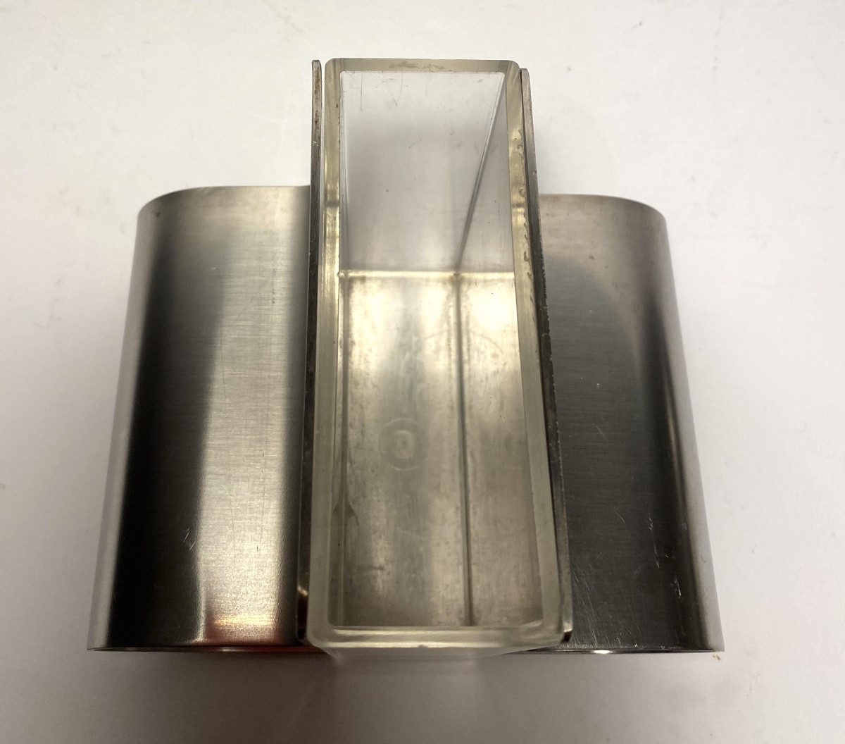 Porte crayons moderniste en inox et lucite. France Années 70.-photo-4