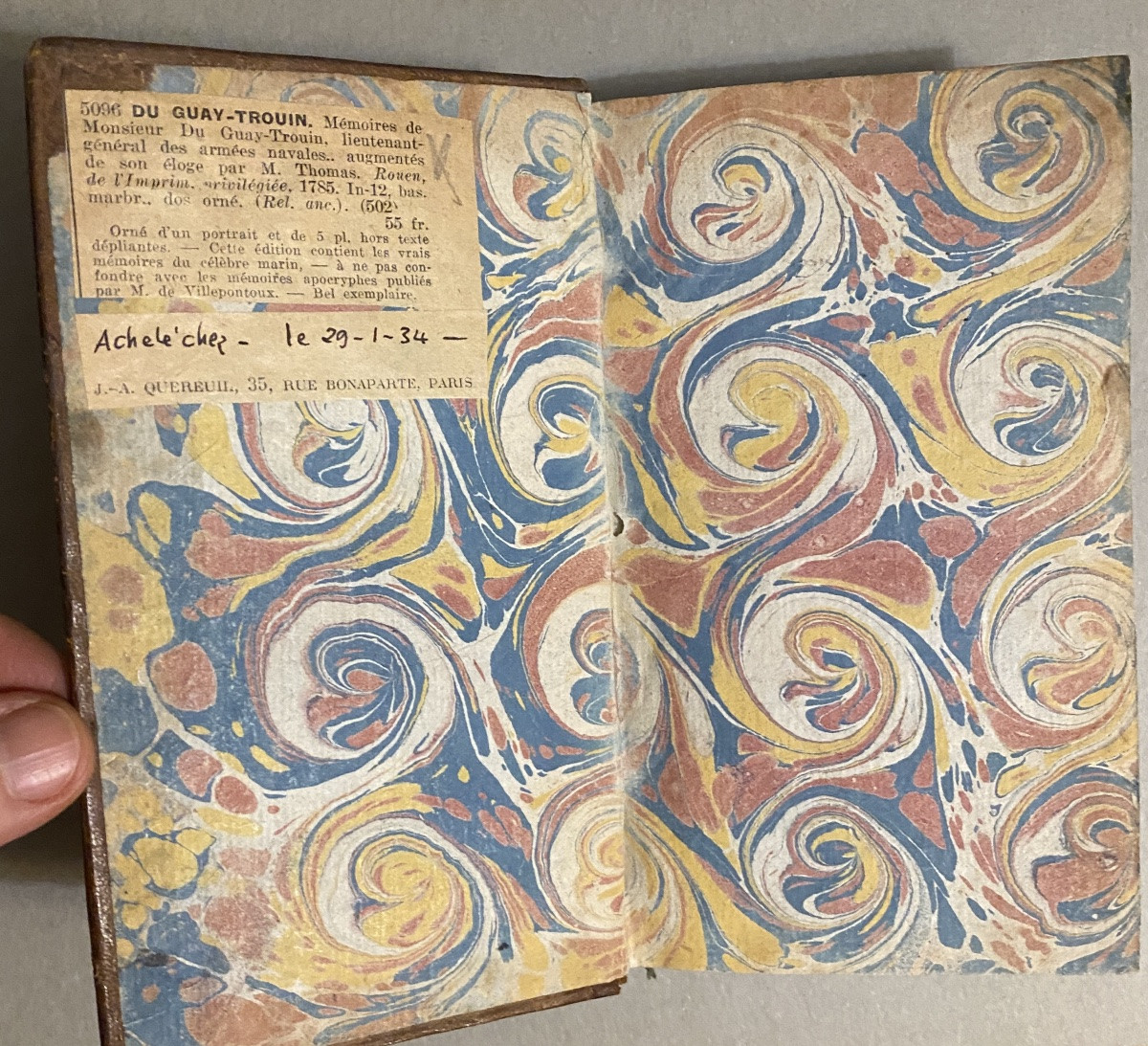 Livre ancien. “Mémoires de Monsieur Du Guay-Trouin, Lieut. Gal des armées navales. Rouen 1785.-photo-4