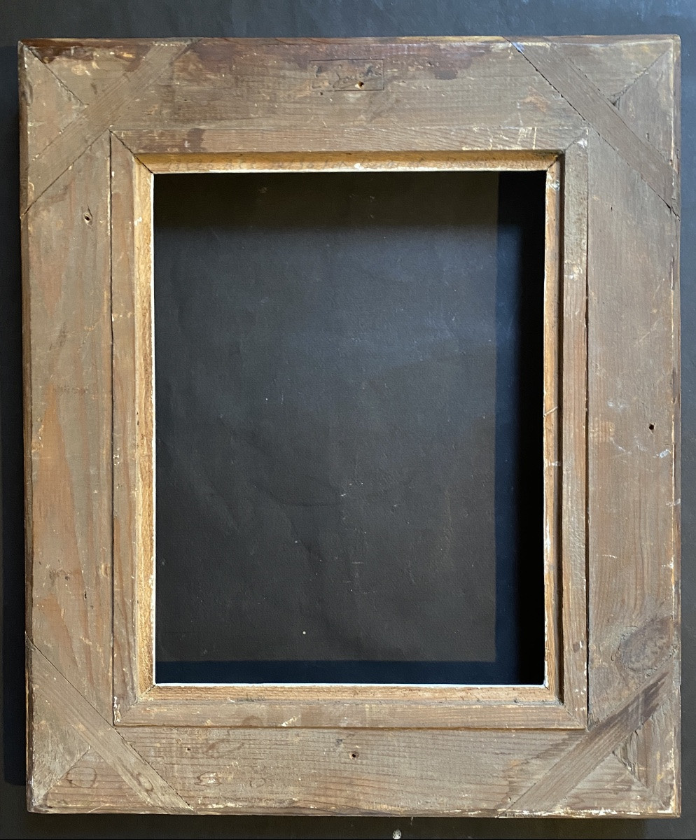 Emile Bouche. Cadre en bois massif sculpté et patiné. Années 40.-photo-3