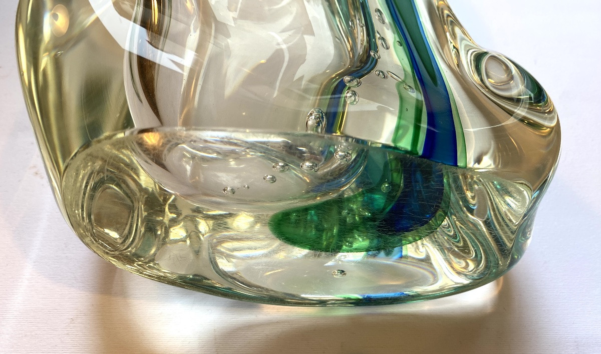 Sommerso Glass Vase. Murano, 1960s/70s. Blown And Hand Made Glass. -photo-3